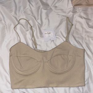 Adika tan crop top with under wire